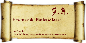 Francsek Modesztusz névjegykártya